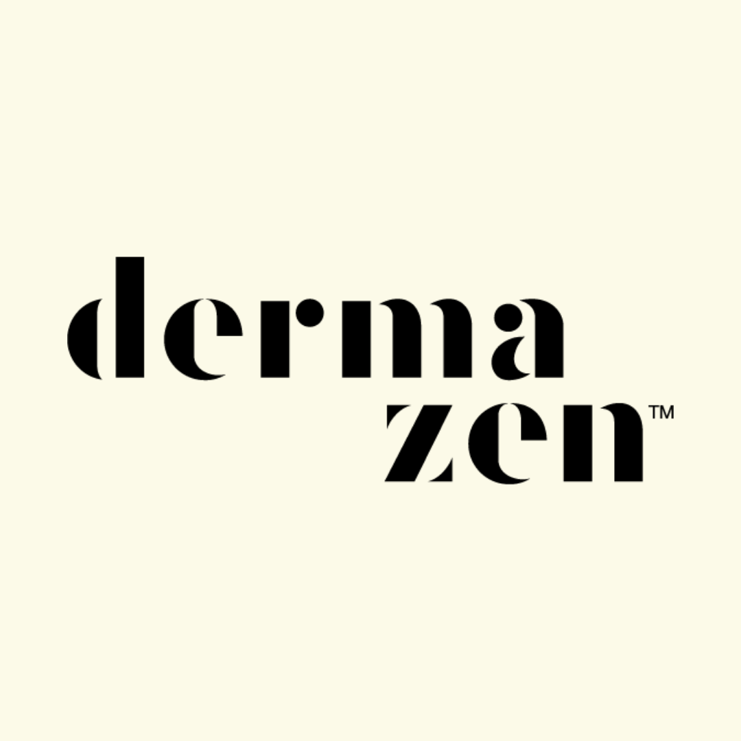 Dermazen verified brand logo in bold, modern black typography on a light beige background.