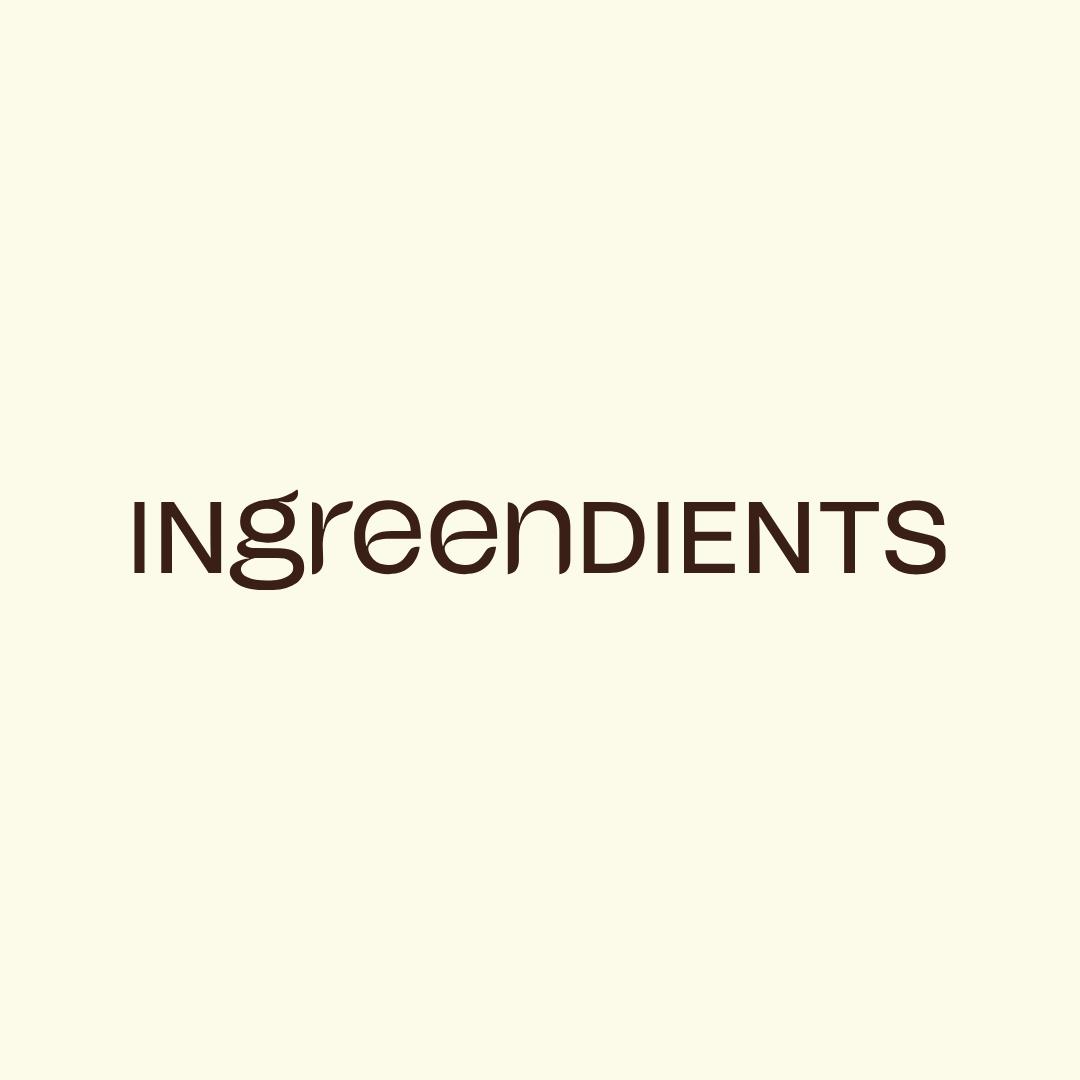 Ingreendients verified brand logo with modern, earthy brown typography on a light beige background.